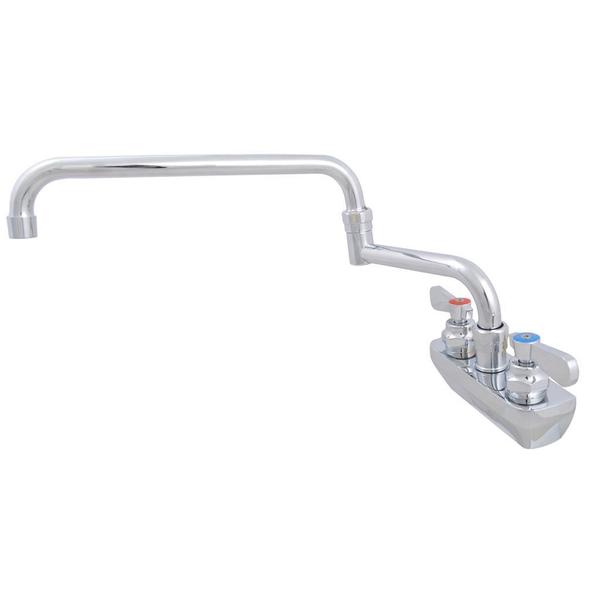 Bk Resources Optiflow Solid Body Faucet, w/ 18" DJ Swing Spout, 4" O.C. Splash Mount BKF-4SM-18-G